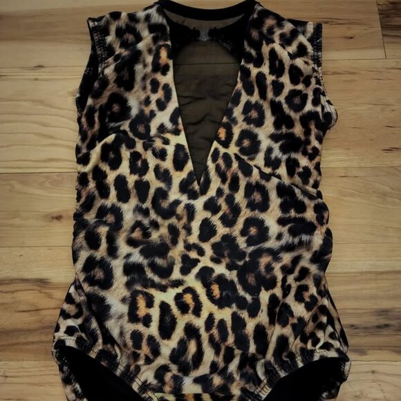 Child Medium LA Designs leopard leotard